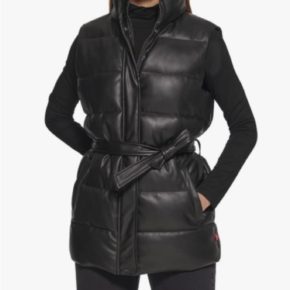 Levi Vegan Leather puffer vest xl